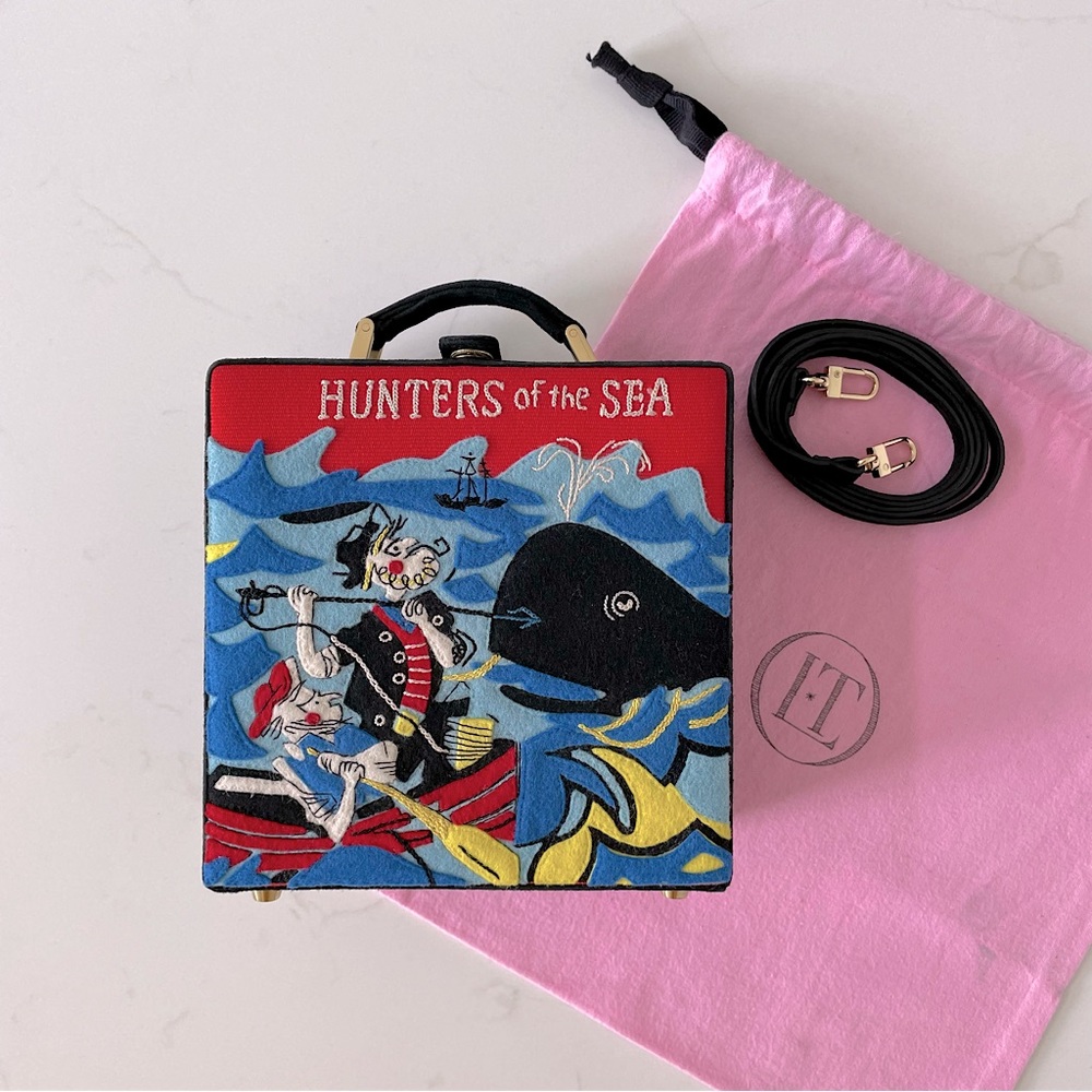 OLYMPIA LE-TAN Red Hunters of the Sea Box Shoulder Bag